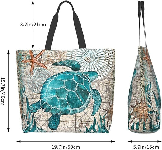 Large Tote Bag for Women Portable Beach Bag Reusable Grocery Bags Funny Gift Bag for Shopping Gym Travel