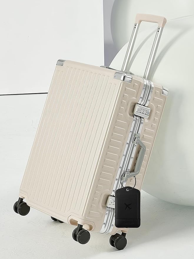 TopMade Smart Luggage Tag with Apple Find My, Premium Leather Luggage Tags for Suitcase, Travel Bags, Backpacks, Anti-Lost Suitcase Tag Tracker for Travel with Privacy Name Card, Rechargeable