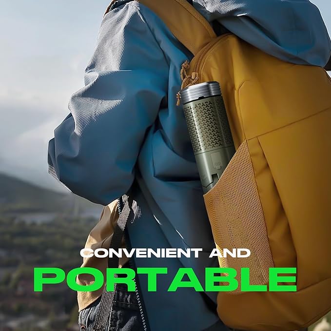 Camping Light, Telescopic Camping Lantern with Storage Bag, Collapsible, Magnetic, 10500mAh Battery, Rechargeable Outdoor Portable Lights for Hiking, Fishing, and Travel (Dark Green)