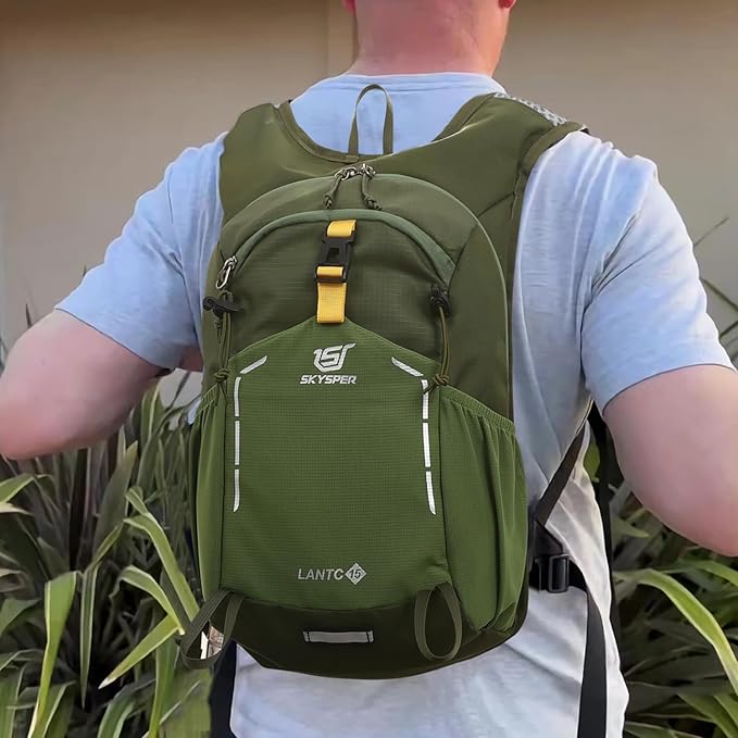 SKYSPER Small Hiking Backpack - 15L Travel Daypack Lightweight Bag Water Resistant Hiking Backpacks for Women Men