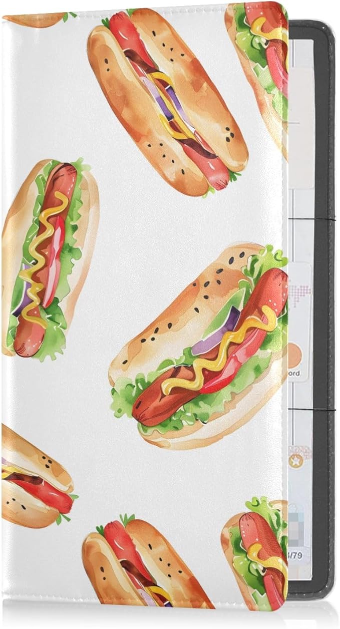 Bolaz Hotdog Car Registration and Insurance Holder Leather Vehicle Document Glove Box Organizer for License Cards Accessories