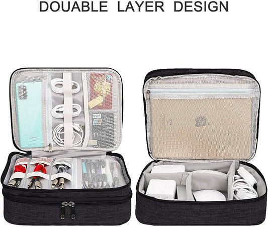 Electronics Organizer, Jelly Comb Electronic Accessories Cable Organizer Bag Waterproof Travel Cable Storage Bag for Charging Cable, Power Bank, iPad