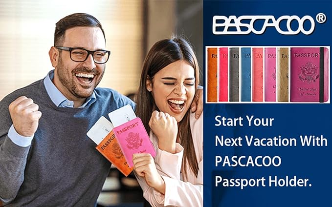 Passport Holder Cover Wallet Travel Essentials RFID Blocking Leather Card Case International Must Haves Travel Accessories for Women Men(101#Pink)