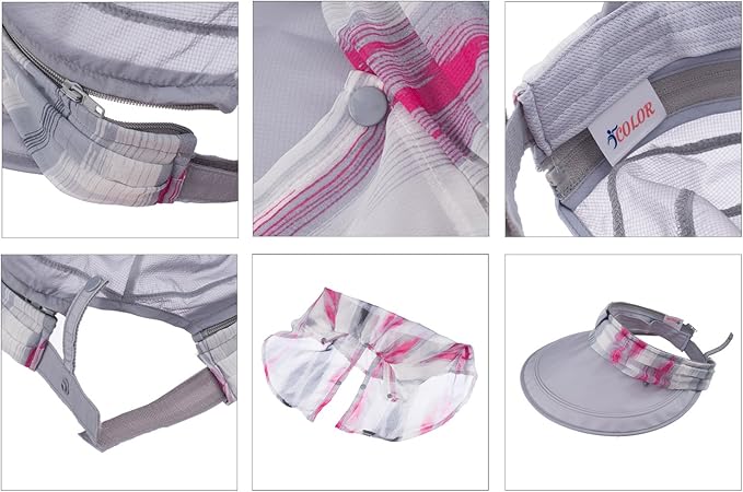 icolor Women Sun Hats UPF 50 Sun Protection Hat Summer Outdoor Neck Shield Flap Visor Hat Ponytail Hats Wide Brim Beach Hat