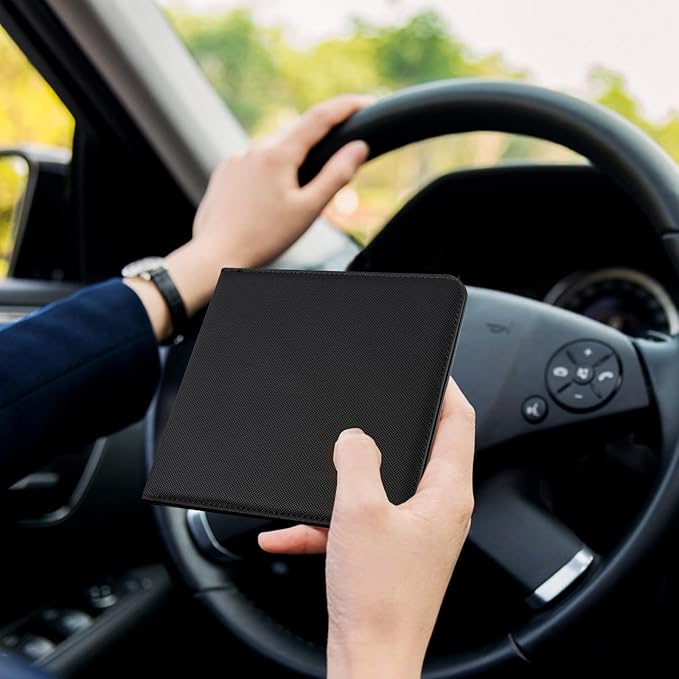 CoBak Car Registration and Insurance Holder - Small and Lightweight Vehicle Glove Box Car Organizer, Auto Truck Comparment Accessories Case for Essential Document, Driver License (Rhombus Black)