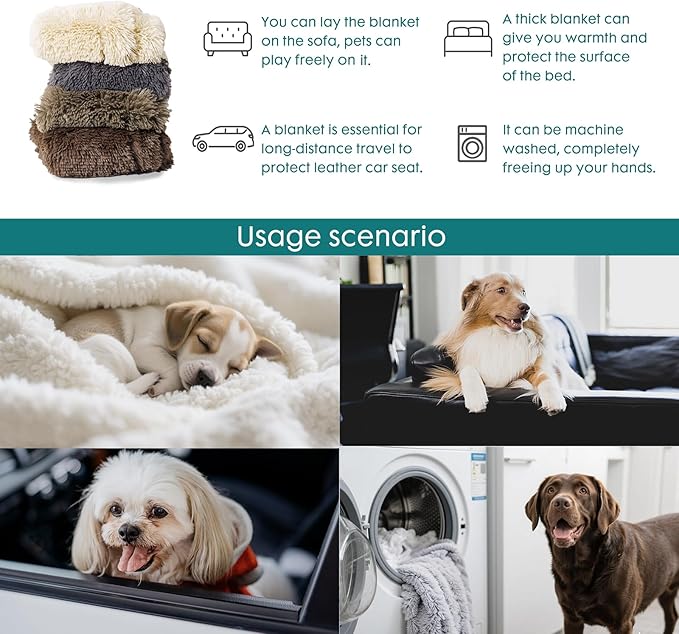 gogobunny Waterproof Dog Blanket for Large Dogs, Cats, Puppy, Reversible Faux Fur Pet Throw Blanket, Washable, Calming Furniture Protection for Sofa Bed (33x77 Inch (Pack of 1), Tie-dye Grey)