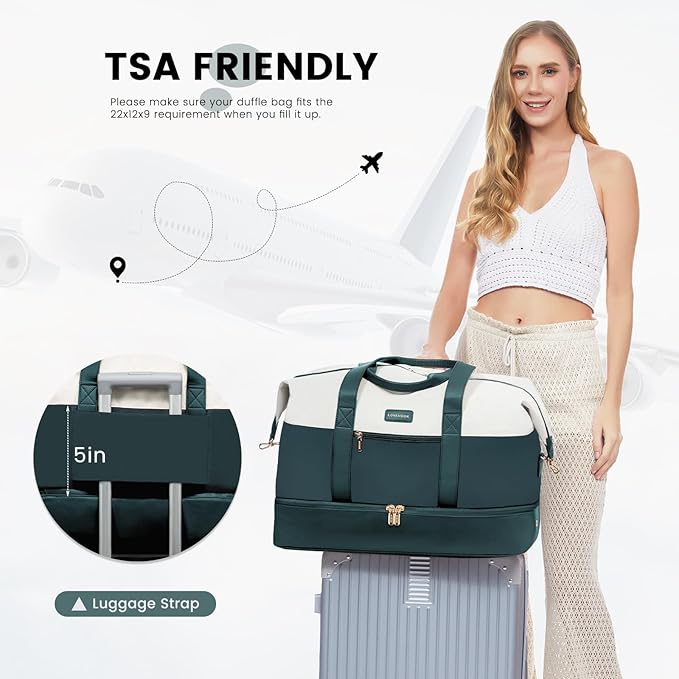 LOVEVOOK Weekender Bag, Large Travel Duffel Bag for Women with 2 Packing Cubes, Carry on Overnight Bag with Shoe Compartment, Mom Hospital Bags for Labor and Delivery