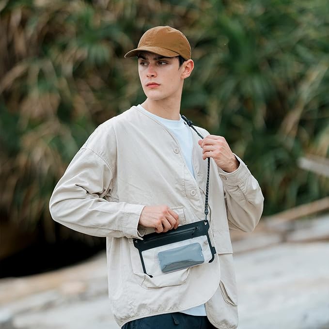 bitplay AquaSeal Lite- Universal Waterproof Phone Pouch/Dry Bag with Adjustable Strap Black