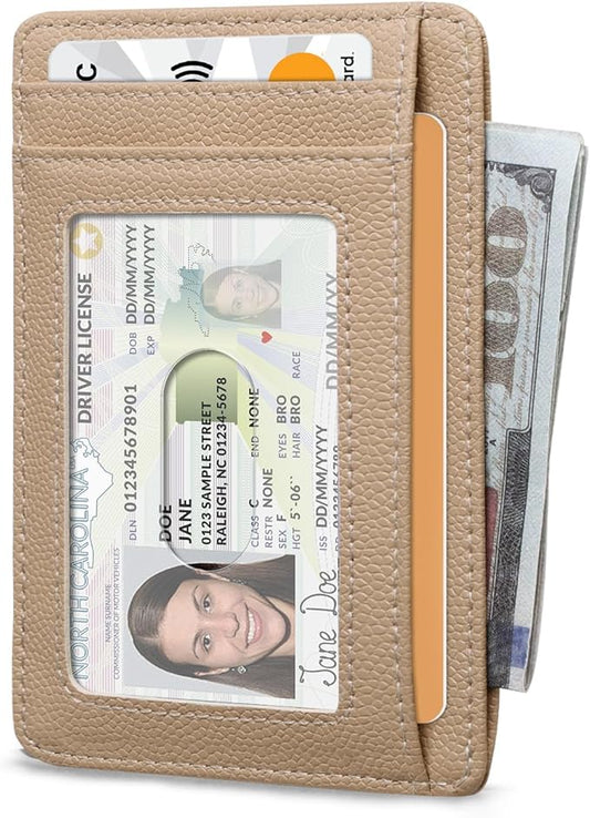 RUNBOX Slim ID Cases Minimalist Front Pocket RFID Blocking Leather Wallets for Men and Women Card Holder Wallets Gifts for men