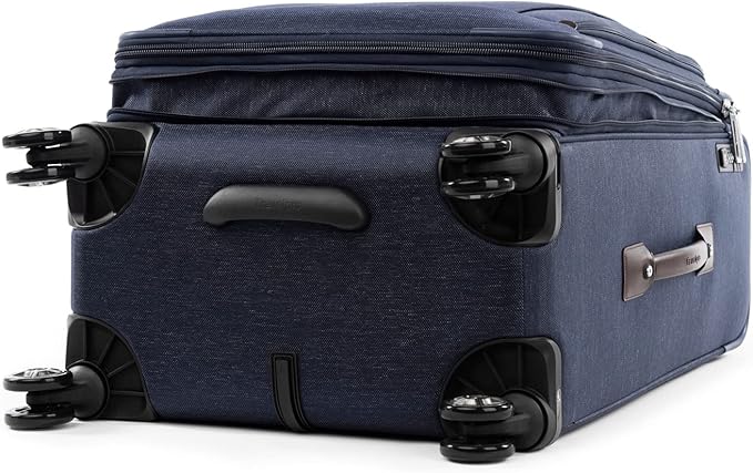 Travelpro Platinum Elite Softside Expandable Checked Luggage, 8 Wheel Spinner Suitcase, TSA Lock, Men and Women, True Navy Blue, Checked Medium 25-Inch