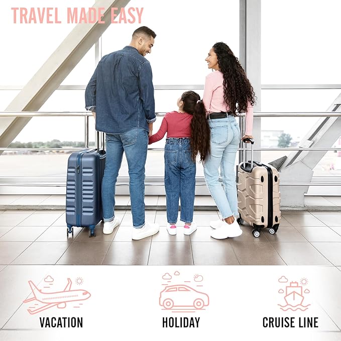 Veken 8 Set Packing Cubes for Travel Essentials, Suitcase Organizer Bags in 4 Sizes, Carry-On Luggage Accessories with Large Laundry & Hanging Toiletry Bag, Must-Have for Airplane, Road Trip & Camping