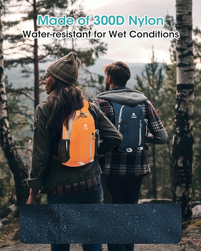 Small Hiking Backpack with Front Phone Holder, Packable Back pack with Chest and Waist Strap, Lightweight Daypack for Women Men