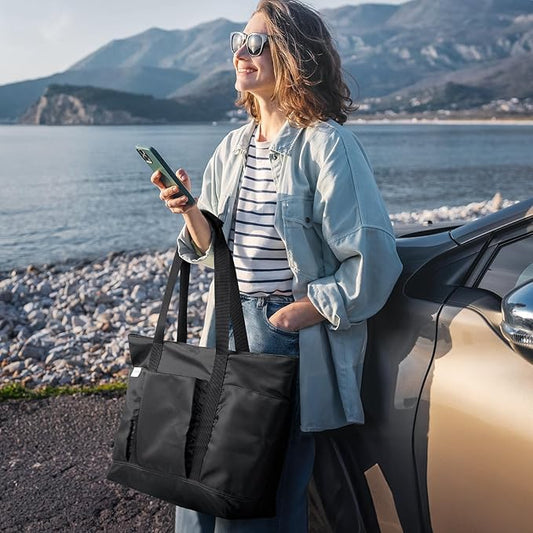 G4Free Beach Bag,Waterproof Beach Tote Pool Bags for Women,Compatible with Stanley Cup,Foldablefor Weekender Travel