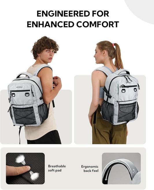 WATERFLY Travel Hiking Casual Backpack: 22L Lightweight Everyday Outdoor City Daypack College Bookbag for Women Men