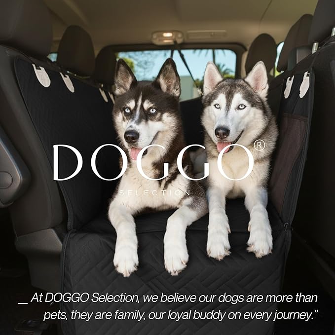 Premium Dog Back Seat XL Extender | Supports 400 lbs | Waterproof Hard Bottom & Non-Slip Design | Pet Seat Cover with Mesh Window & Storage Pocket | Fits Large SUV, Trucks (Black)