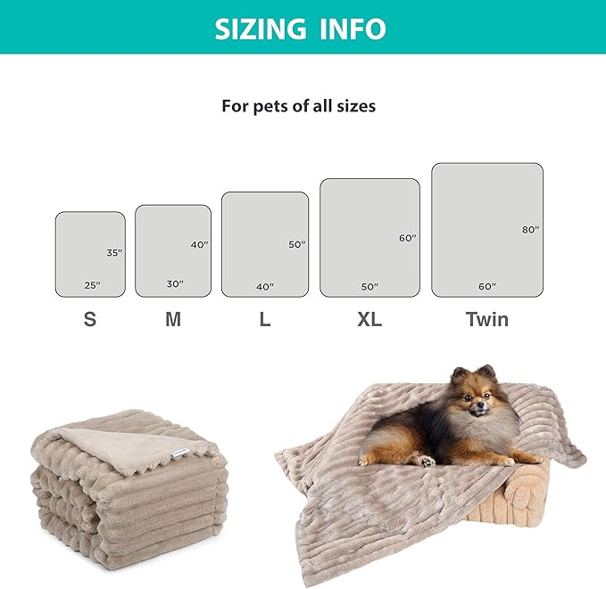 Waterproof Dog Blanket, Soft Fleece Blanket for Couch Protector, Reversible Pet Blankets Furniture Protector Cover for Small Medium Large Dogs Cats (Line, 30"x40")