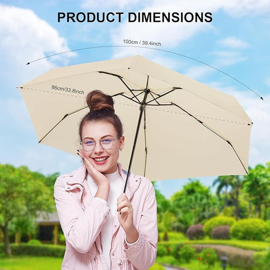 LEAGERA Compact Travel Umbrella with Case - Mini Umbrella for Purse, Small Lightweight &Tiny Design Perfect for Parasol Outdoor Sun&Rain Umbrellas