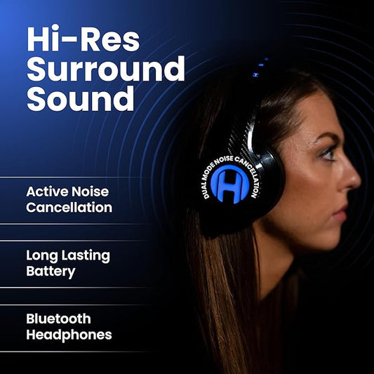 HAYMAKER Noise Cancelling Bluetooth Gaming Headphones - Dirac 3D Surround with 30+ Hr Battery, Touch Controls and RGB - Gaming Headsets for PS5, Xbox, PC, Switch & Mobile