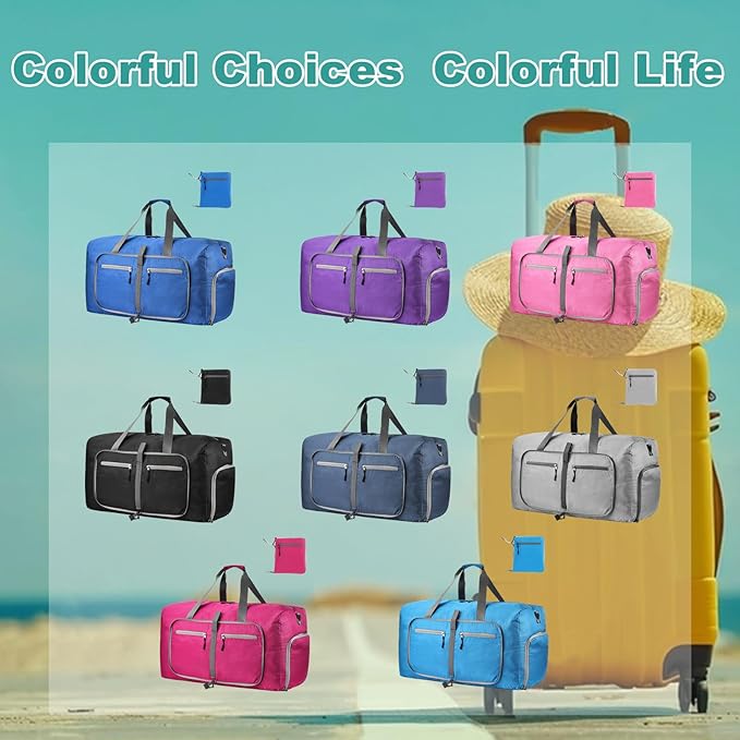 Dimayar 115L Travel Duffle Bag for Men Women - Foldable Duffel Bag with Shoes Compartment - Overnight Bags Waterproof & Tear Resistant(White)