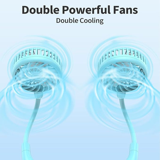 PANERGY Portable Neck Fan Rechargeable Hand Free Personal Fan Mini Wearable Battery Operated USB Fan for Men Women Kids Sport Work Travel