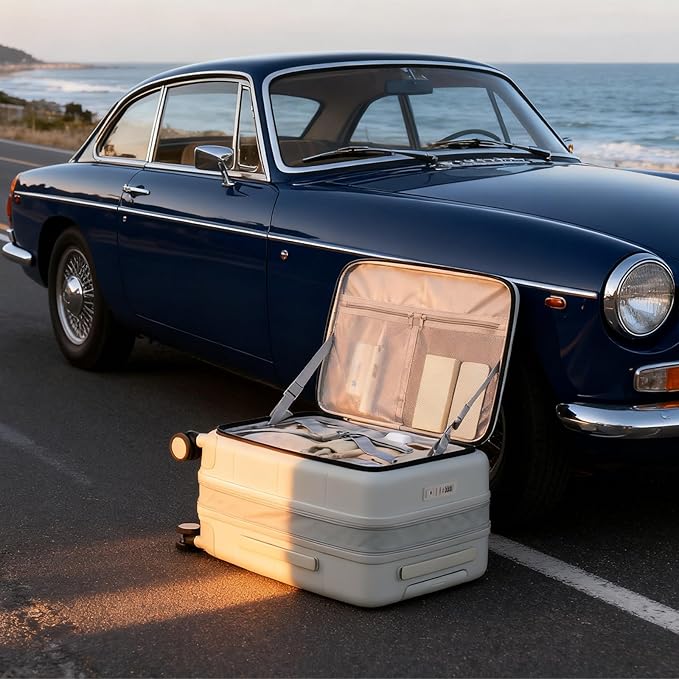 Hanke Hardside Expandable Carry On Luggage, 20 Inch Top Opening Trunk Luggages with Spinner Wheels, All-PC Hard Shell Carry-On Suitcase, Lightweight & TSA Airline Approved (Smoke White, 46L)