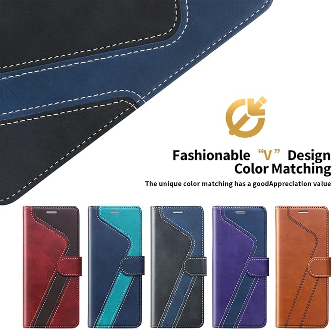 CIVICASE for iPhone 17 Air Wallet Case,PU Leather Flip Case RFID Blocking Credit Card Holder Folio Magnetic Stand TPU Shockproof Cover Compatible with iPhone 17 Air, Black Blue