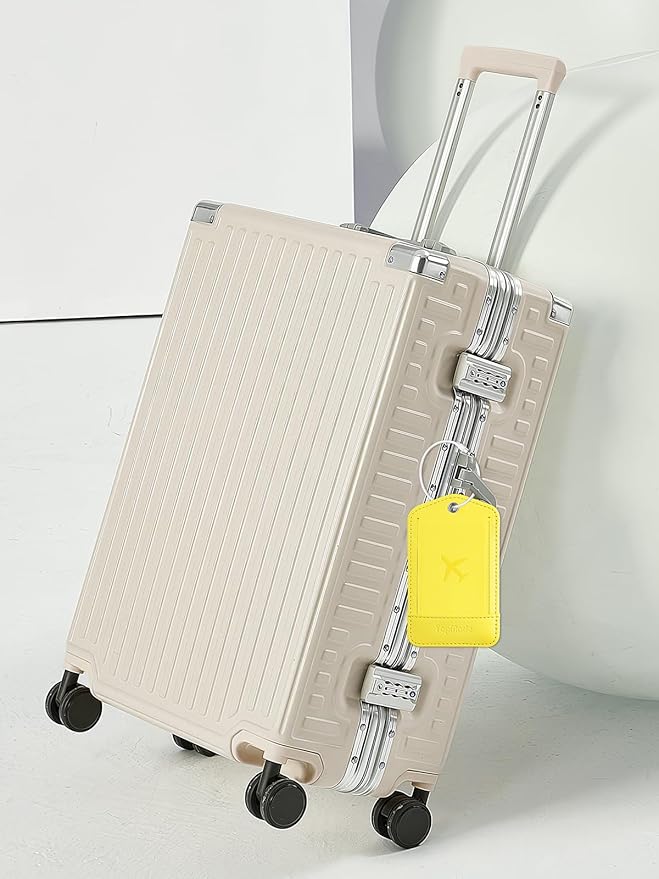 TopMade Smart Luggage Tag with Apple Find My, Premium Leather Luggage Tags for Suitcase, Travel Bags, Backpacks, Anti-Lost Suitcase Tag Tracker for Travel with Privacy Name Card, Rechargeable