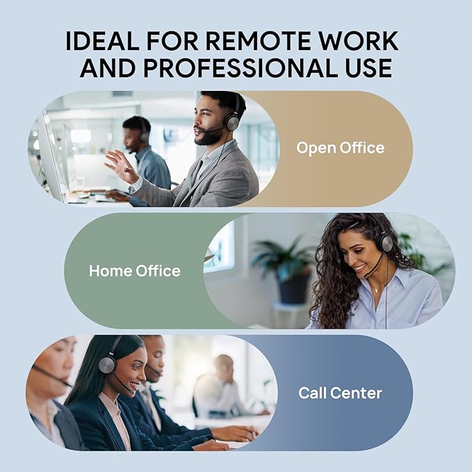 Yealink UH36 Professional USB Headset, Wired Headphones for Work Calls and Music, Headset with Noise Cancelling Mic for Computer PC Laptop(for Teams Certified, Mono,3.5mm Jack/USB Connection)