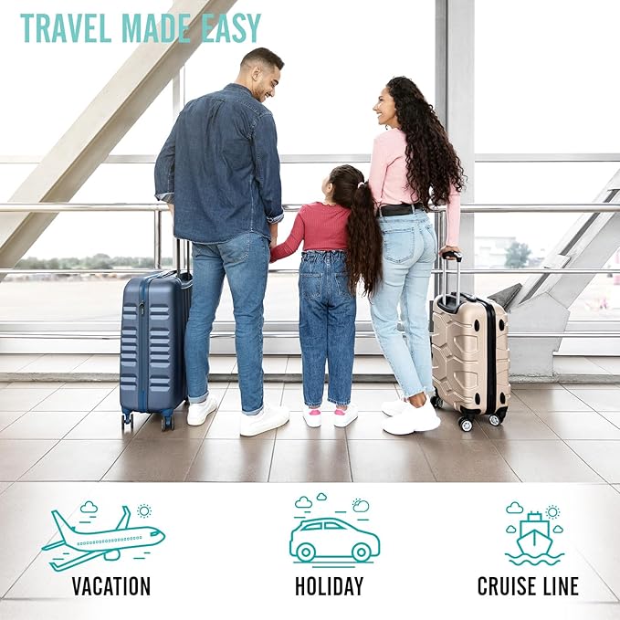 Veken 8 Set Packing Cubes for Travel Essentials, Suitcase Organizer Bags in 4 Sizes, Carry-On Luggage Accessories with Large Laundry & Hanging Toiletry Bag, Must-Have for Airplane, Road Trip & Camping