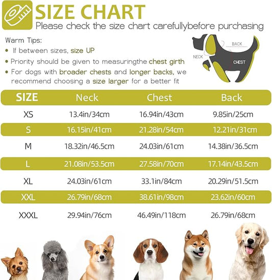 Abuandi Dog Winter Coat with Harness, Dog Jacket, Pet Clothes with Zipper on Back, Waterproof Windproof Warm Vest, Reflective Cold Weather Coats, for Small Medium Large Dogs, Thick, Green, L