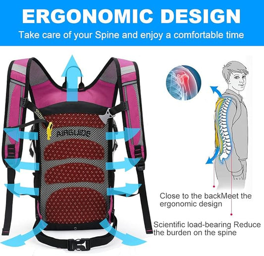 INOXTO Hydration Pack Backpack,18L Hydration Pack Lightweight Water Backpack with 2L Water Bladder Bag Daypack for Hiking Running Cycling Camping Hunting for Women Men