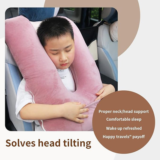Travel Pillow, Car Pillow for Kids and Adults-Neck & Body Support,car Sleeping Pillow,Road Trip Essentials,Removable and Washable Covers,Skin-Friendly(Purple)