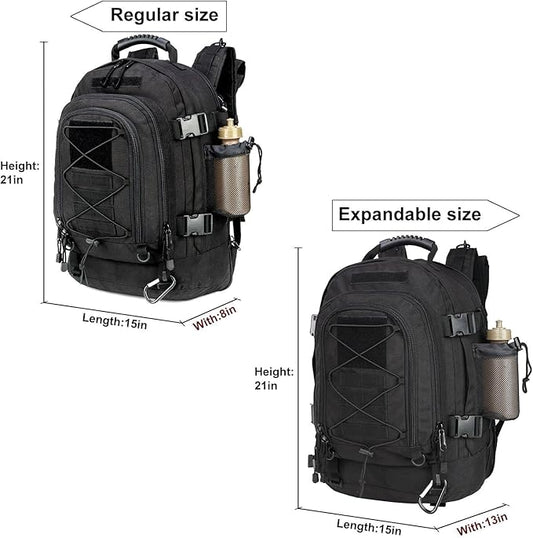 Expandable 40-64L Military Tactical Backpack 3 Day Bag Hiking Gym Sport Camping
