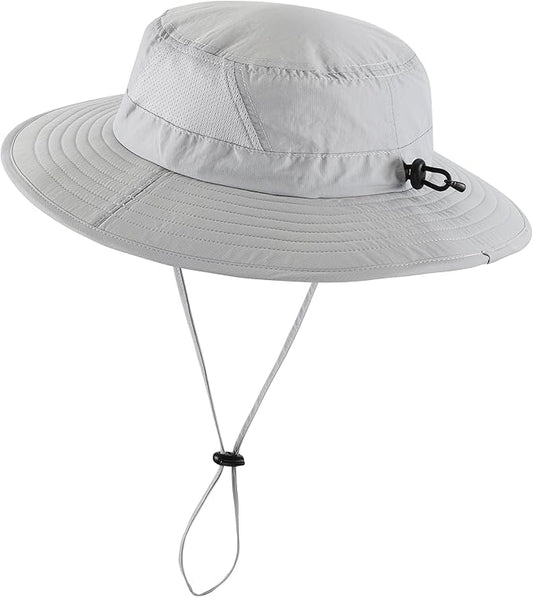 Connectyle Outdoor UPF50+ Men's Sun Hat Foldable Wide Brim Bucket Hat for Fishing Hiking Gardening Breathable Safari Hat