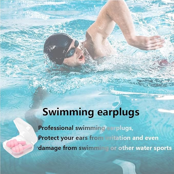 Ear Plugs, Reusable Earplugs for Sleeping Noise Cancelling – Super Soft, Silicone Ear Plug for Sleeping 8 Pairs, Swimming, Snoring, Concerts, Work, Noisy Places