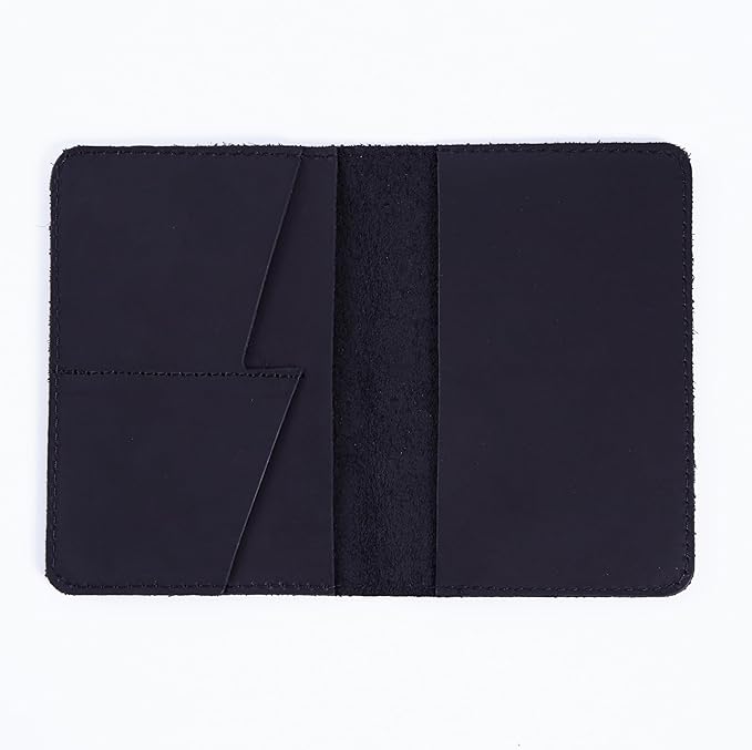 INCARNE US Passport Cover Clear - Travel Passport Wallet - Leather Passport Holder for Men Women Family with Card Slots & Note Compartmen - Sleeve Protector - Genuine Leather - Vintage Black