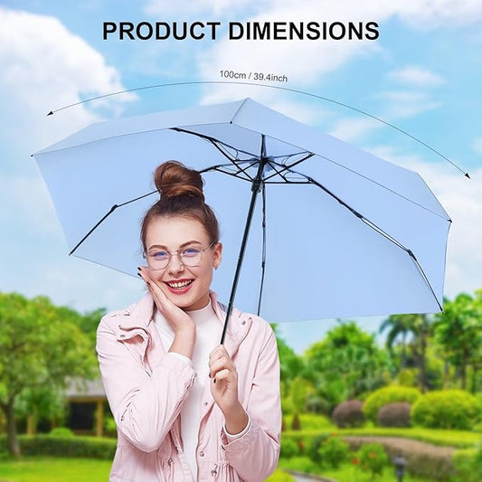 LEAGERA Compact Travel Umbrella with Case - Mini Umbrella for Purse, Small Lightweight &Tiny Design Perfect for Parasol Outdoor Sun&Rain Umbrellas