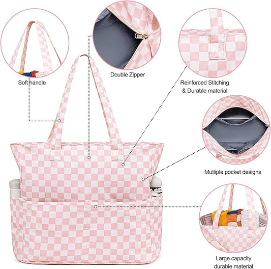 Bluboon Waterproof Beach Tote Pool Bags for Women Ladies Extra Large Carry On Bag With Wet Compartment for Weekender Travel