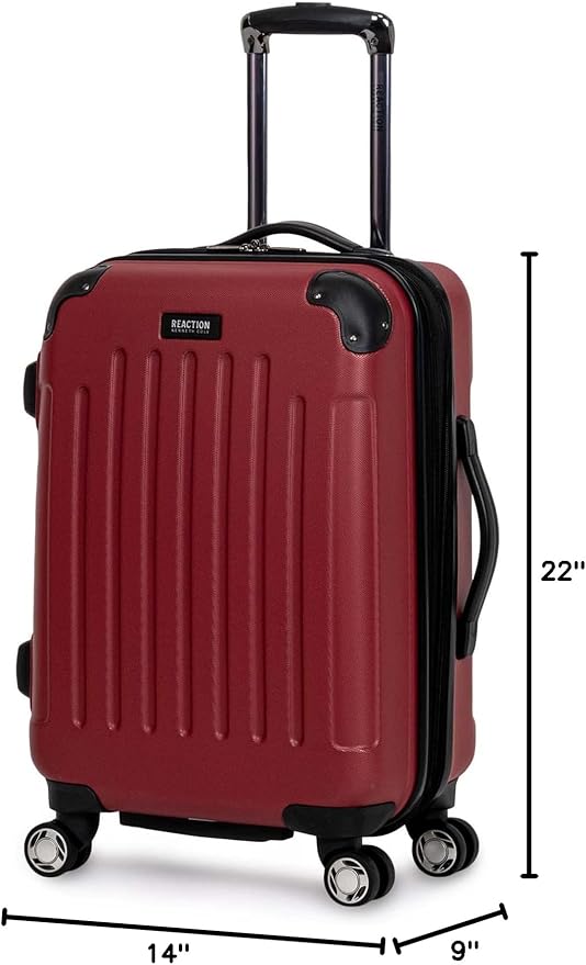 Kenneth Cole REACTION Renegade Luggage Expandable 8-Wheel Spinner Lightweight Hardside Suitcase, Scarlet Red, 20-Inch Carry On