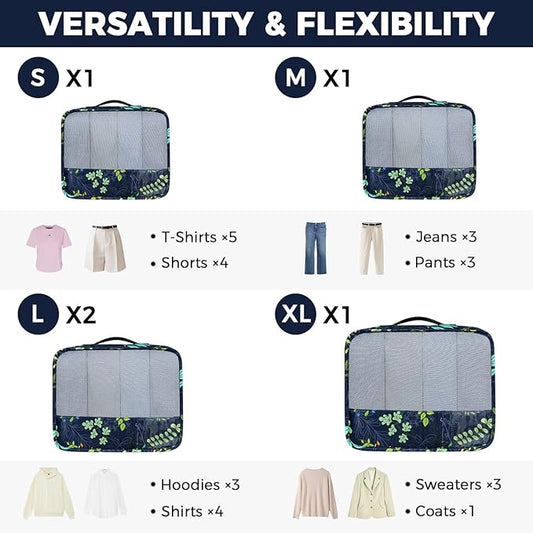 BAGAIL 9 Set Packing Cubes Luggage Packing Organizers for Travel Accessories