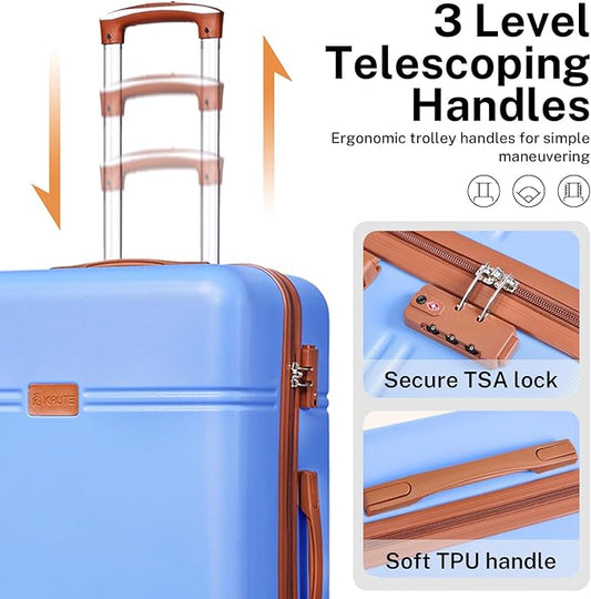 Krute Large Luggage 28 inch Suitcase with TSA Lock PC+ABS Hard Shell Checked Luggages with Spinner Wheels Hard Side Suitcases