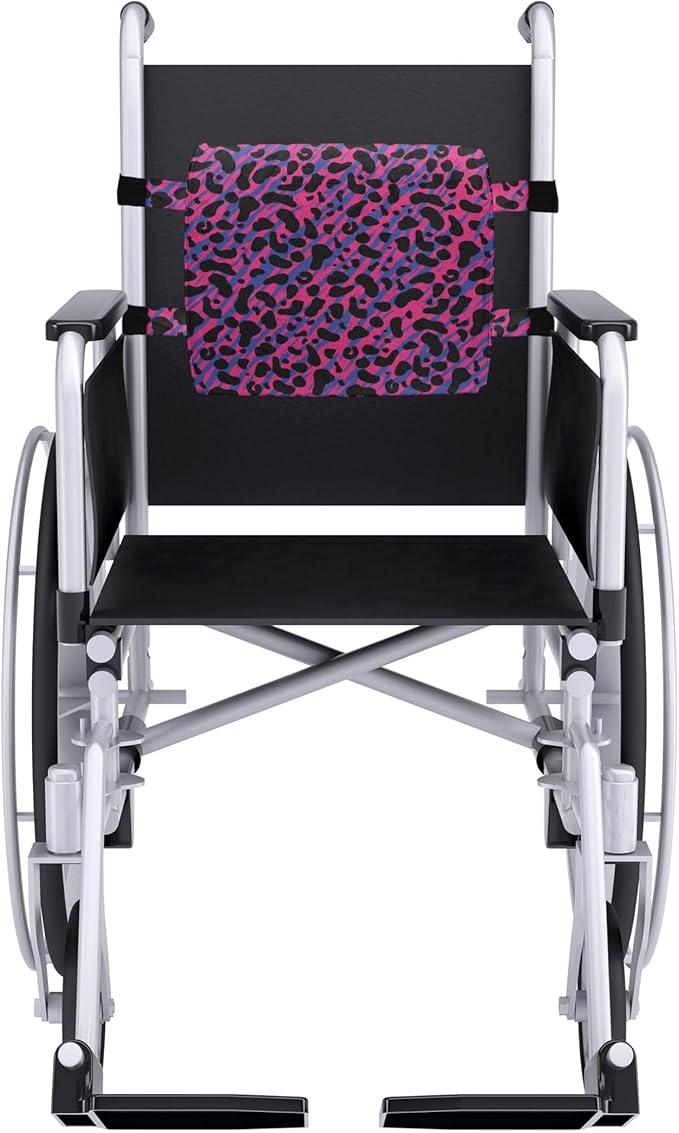 Ambesonne Jungle Lumbar Back Support Pillow, 80s Style Vintage Leopard Skin Radiant Colors Tiger Savannah Print, High Density Foam for Office Chairs Car Seats, 14" x 13", Royal Blue Hot Pink