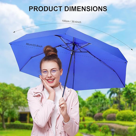 LEAGERA Compact Travel Umbrella with Case - Mini Umbrella for Purse, Small Lightweight &Tiny Design Perfect for Parasol Outdoor Sun&Rain Umbrellas