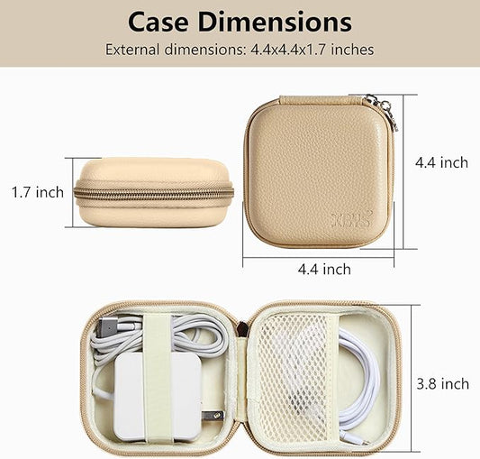 Charger Case for Macbook, Portable Tech Electronic Organizer Bag, Travel Storage Pouch for Laptop Accessories, MacBook Power Adapter, Charging Cords, USB, Power Bank (Light Khaki, M)