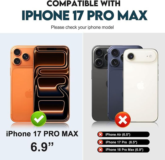 CIVICASE for iPhone 17 Pro Max Wallet Case,PU Leather Flip Case RFID Blocking Credit Card Holder Folio Magnetic Stand TPU Shockproof Cover Compatible with iPhone 17 Pro Max, Purple Blue