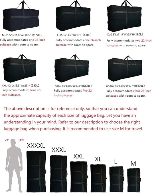 Extra Large Storage Duffle Bag with Zippers and Handles, Big Foldable Duffle Bag for Travel