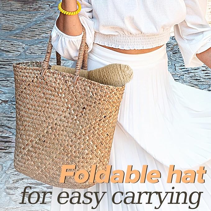 Sun Beach Hats for Women Summer Floppy Wide Brim Sunhat Packable Foldable Lace Travel Vacation