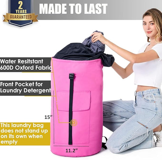 Laundry Bag 115L, College Dorm Room Essentials, Extra Large Laundry Bag with Straps, Heavy Duty Laundromat Bag, Large Laundry Backpack, Laundry Hamper Backpack for College, Dirty Clothes Bag for Dorm