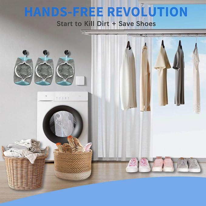 Shoe Laundry Bags for Washer & Dryer - 2pcs Reusable Mesh Washing Bags Protect Machine & Keep Sneakers Shoes Shape | Delicates Wash Bag (Grey 2pcs)