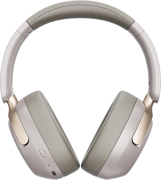 LORELEI Q30 Bluetooth Headphones Over Ear,60H Playtime & 3 EQ Music Modes,BT6.0 Headphones Wireless with Mic,Foldable Lightweight Headsets,HiFi Stereo Deep Bass for Home Travel iPad Tablet-Dunes Grey